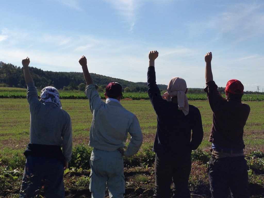 フットスタッフが農作業している様子